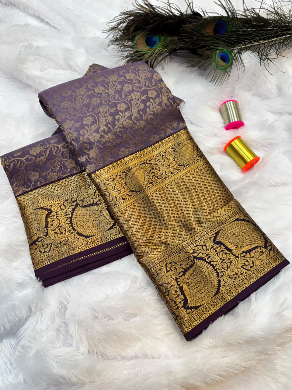 Amuthavalli Pure Silk Saree with Zari for Wedding