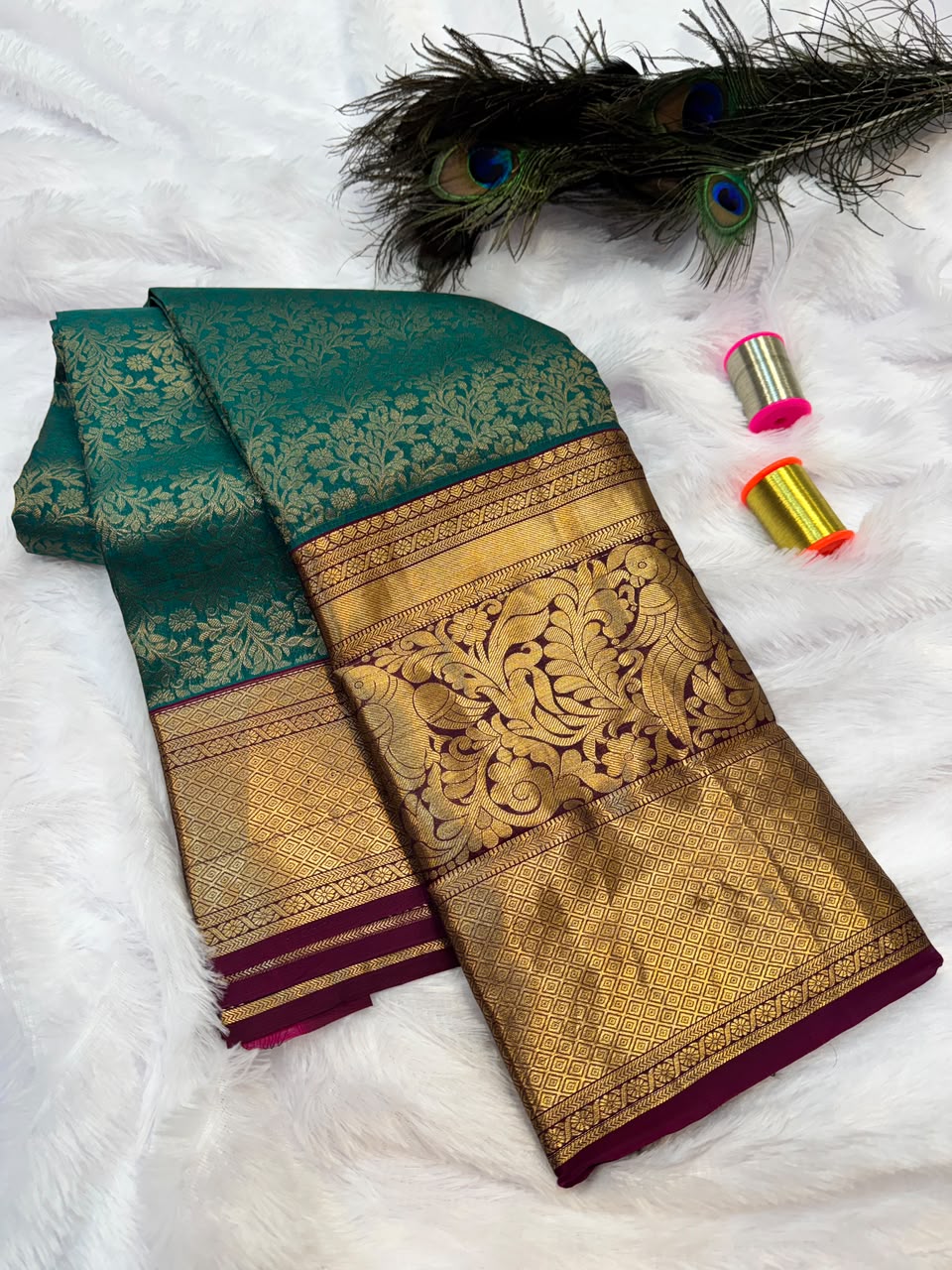 Amuthavalli Pure Silk Saree with Zari for Wedding