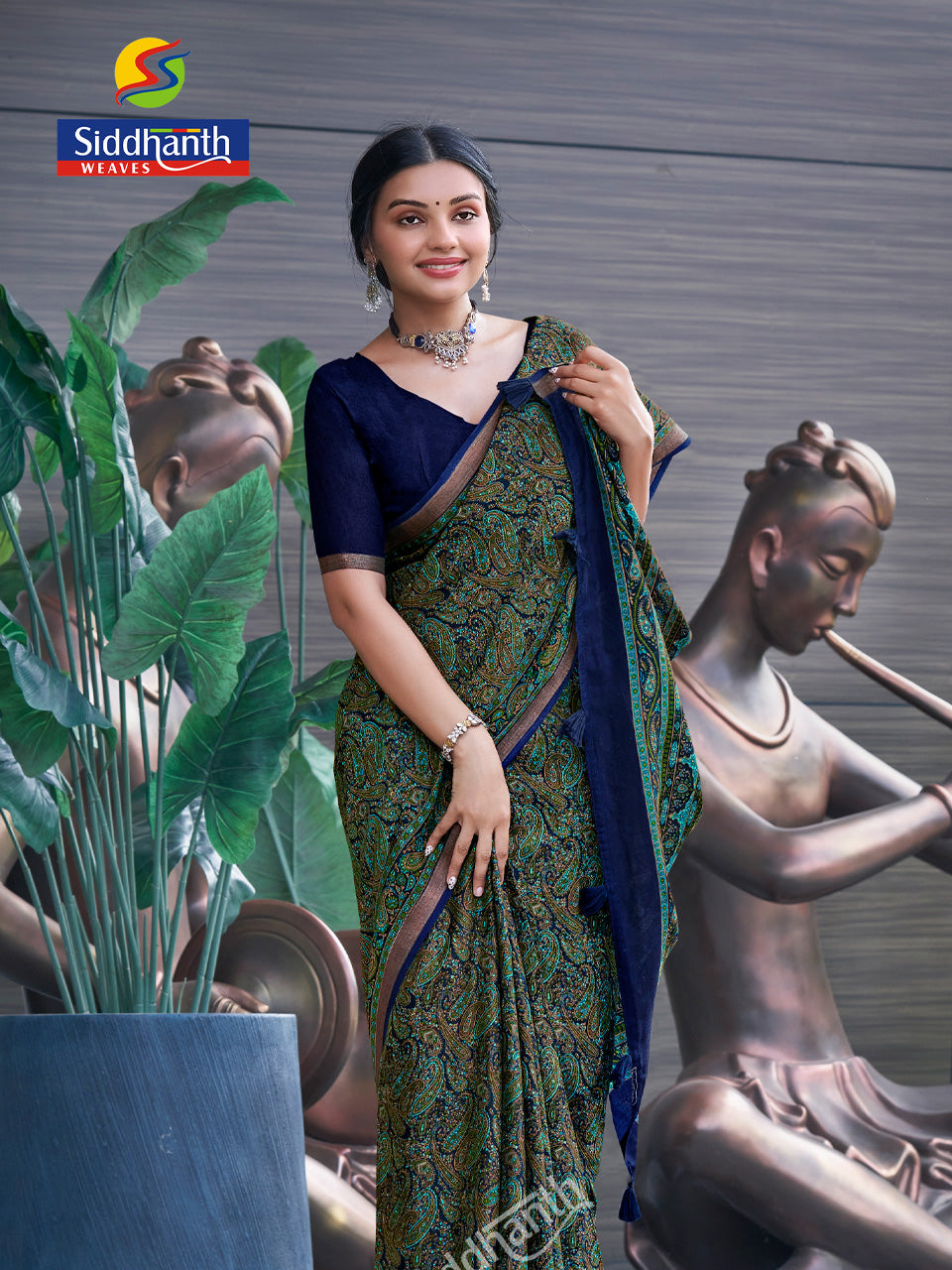 Siddhanth Malai Cotton Fancy Saree | Zari Work | SD04
