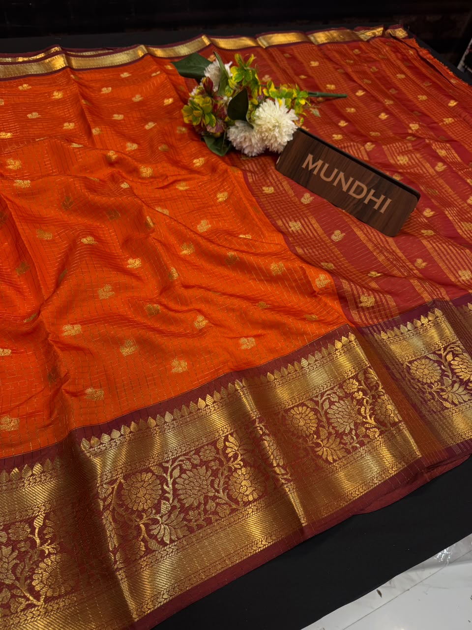 Rust Orange Saree  RG01