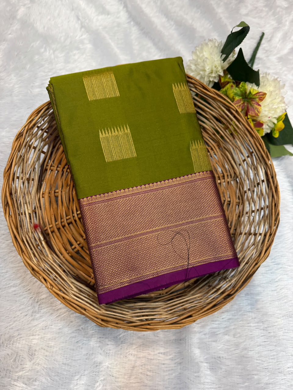 Mild Damage Semi Silk Saree with elegant zari work