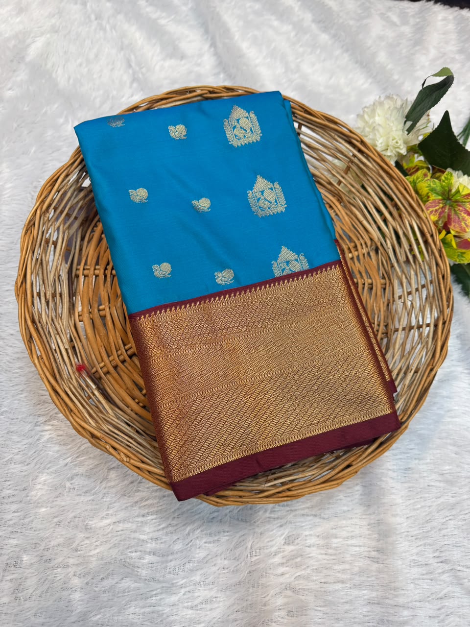 Mild Damage Semi Silk Saree with elegant zari work