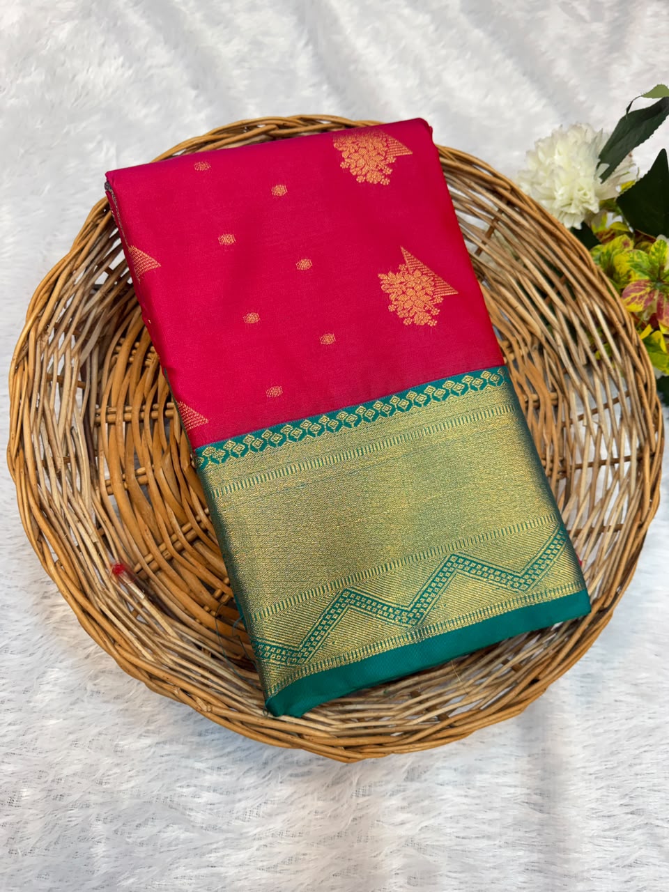 Mild Damage Semi Silk Saree with elegant zari work