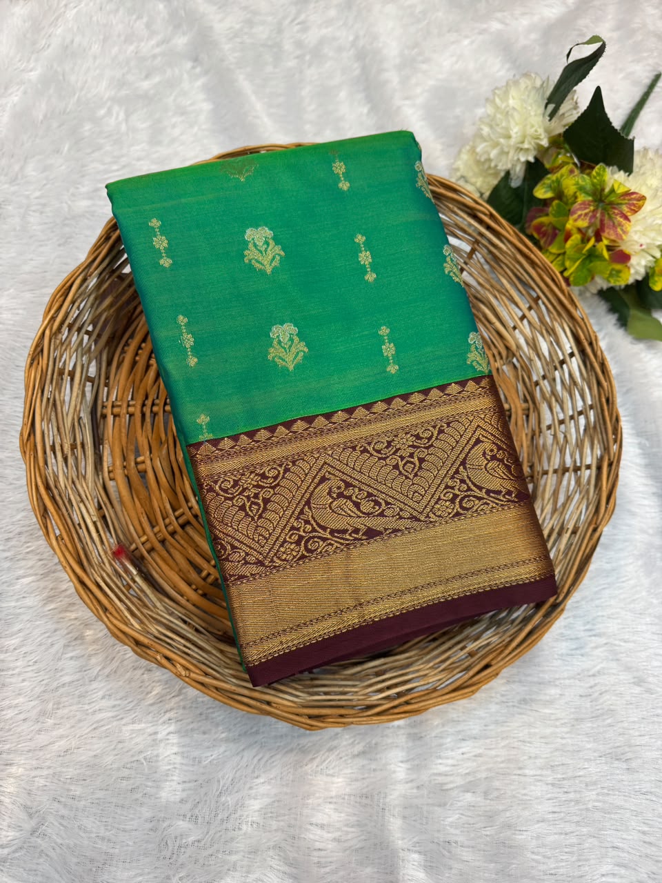 Mild Damage Semi Silk Saree with elegant zari work