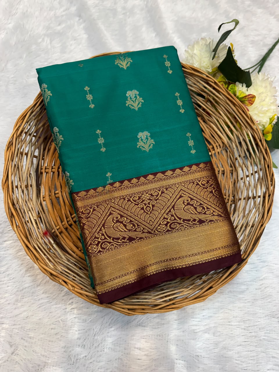Mild Damage Semi Silk Saree with elegant zari work