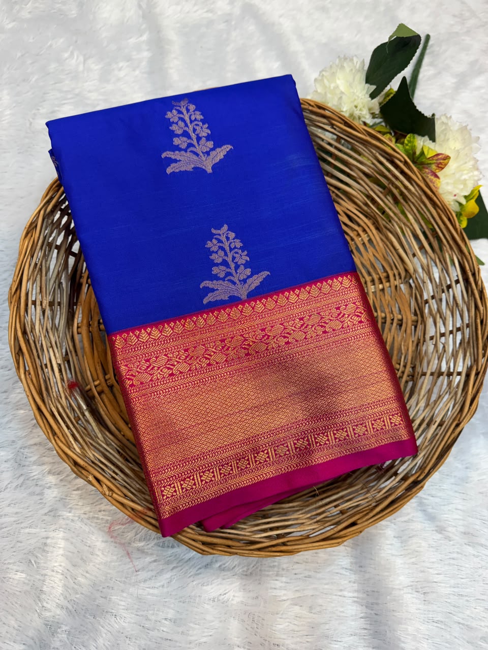 Mild Damage Semi Silk Saree with elegant zari work