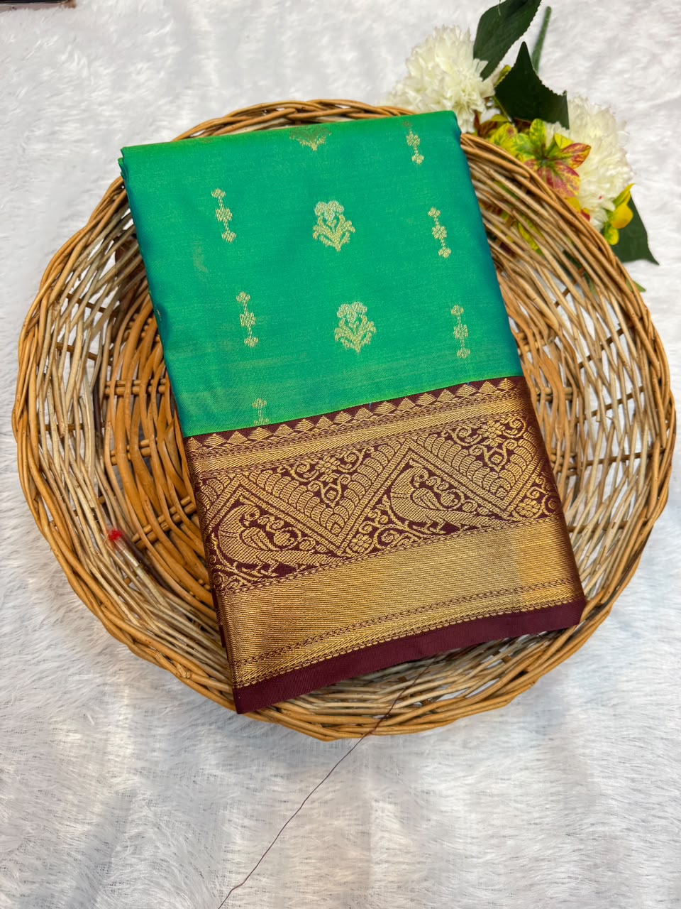 Mild Damage Semi Silk Saree with elegant zari work