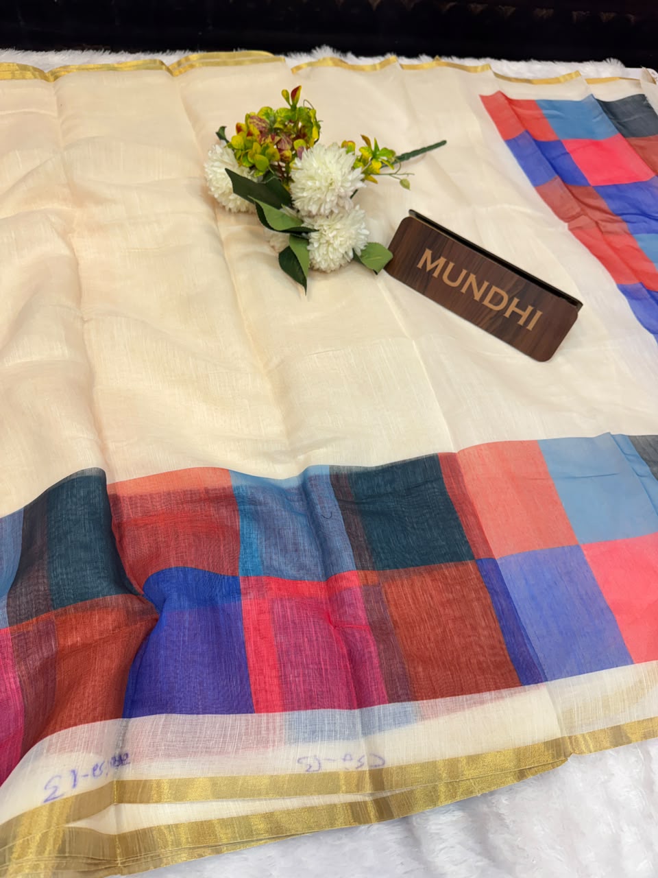 Madras Checks Fancy Cotton Saree 11G | MCC54