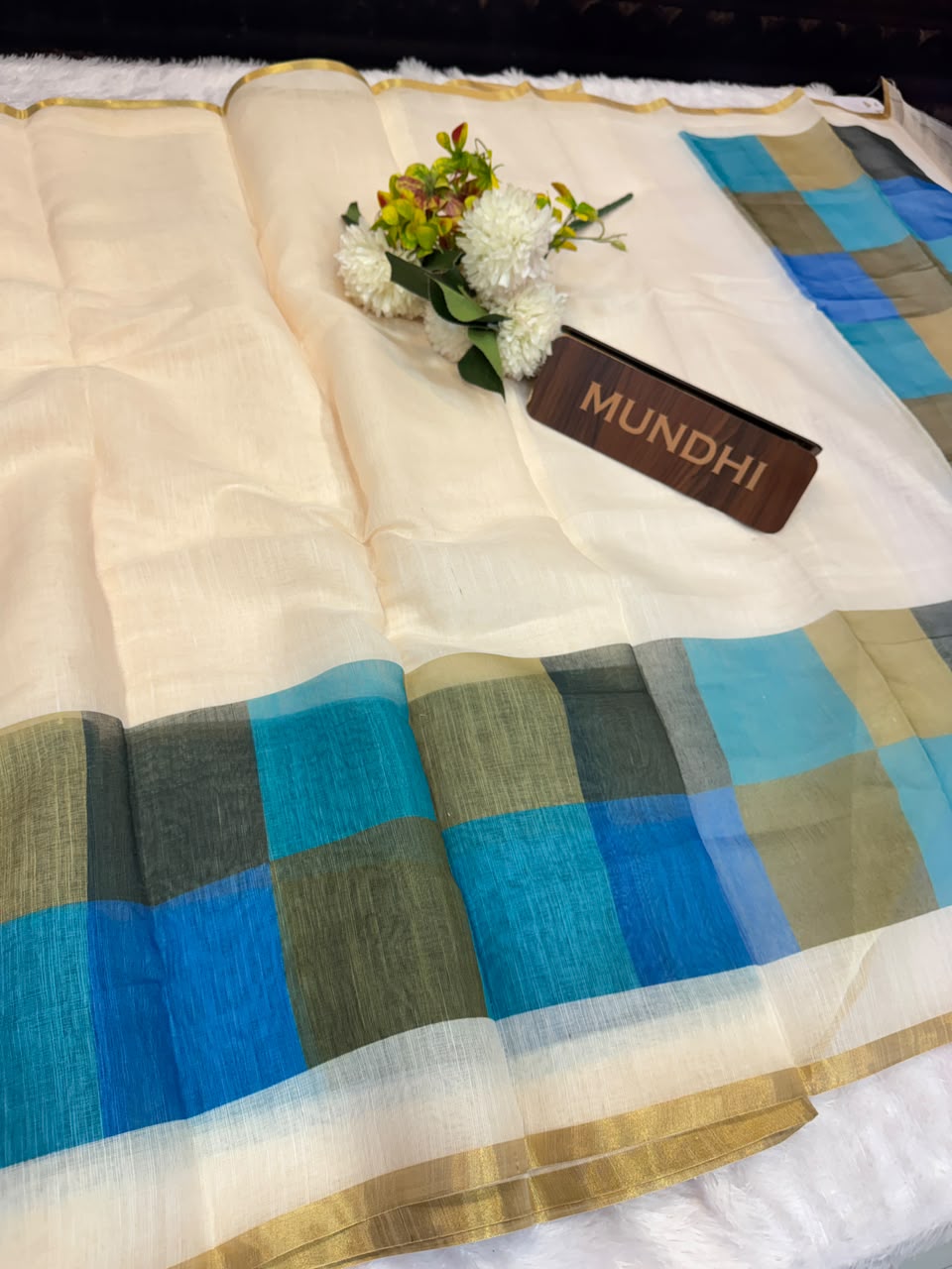 Madras Checks Fancy Cotton Saree 11B | MCC49