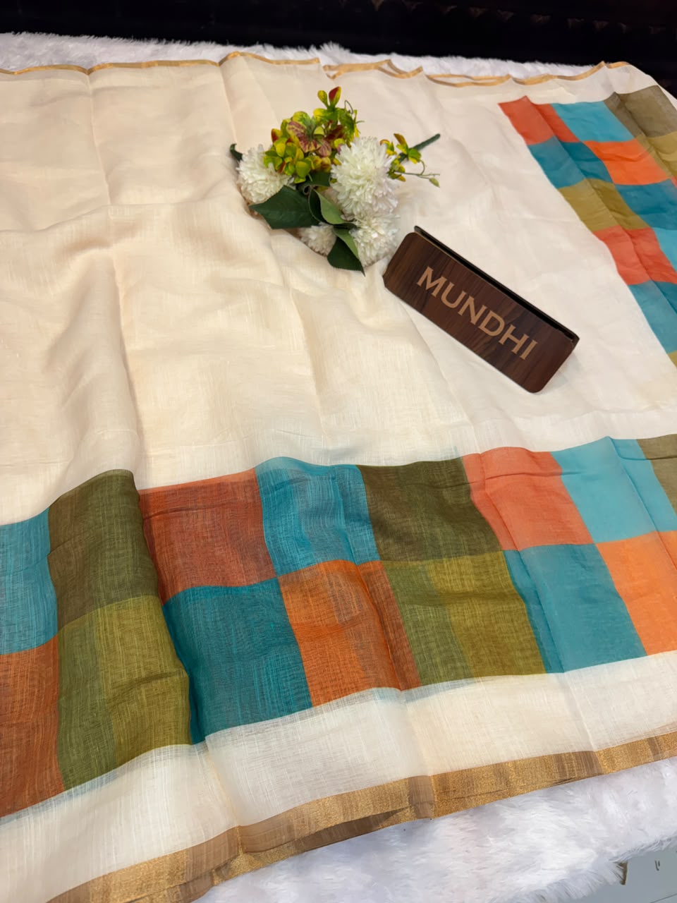 Madras Checks Fancy Cotton Saree 11D | MCC51