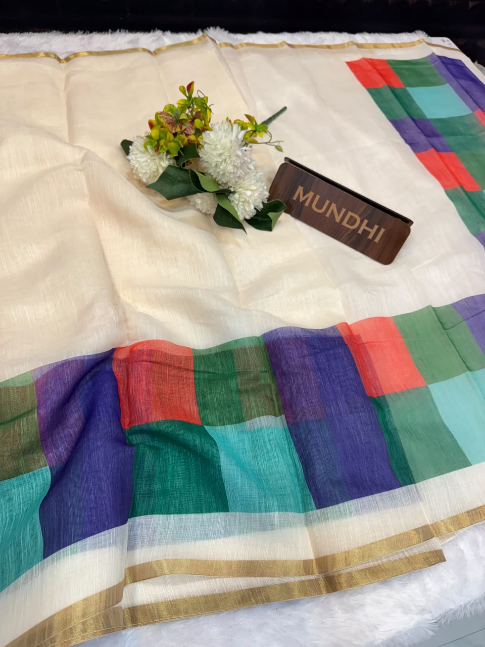 Madras Checks Fancy Cotton Saree 11E | MCC52