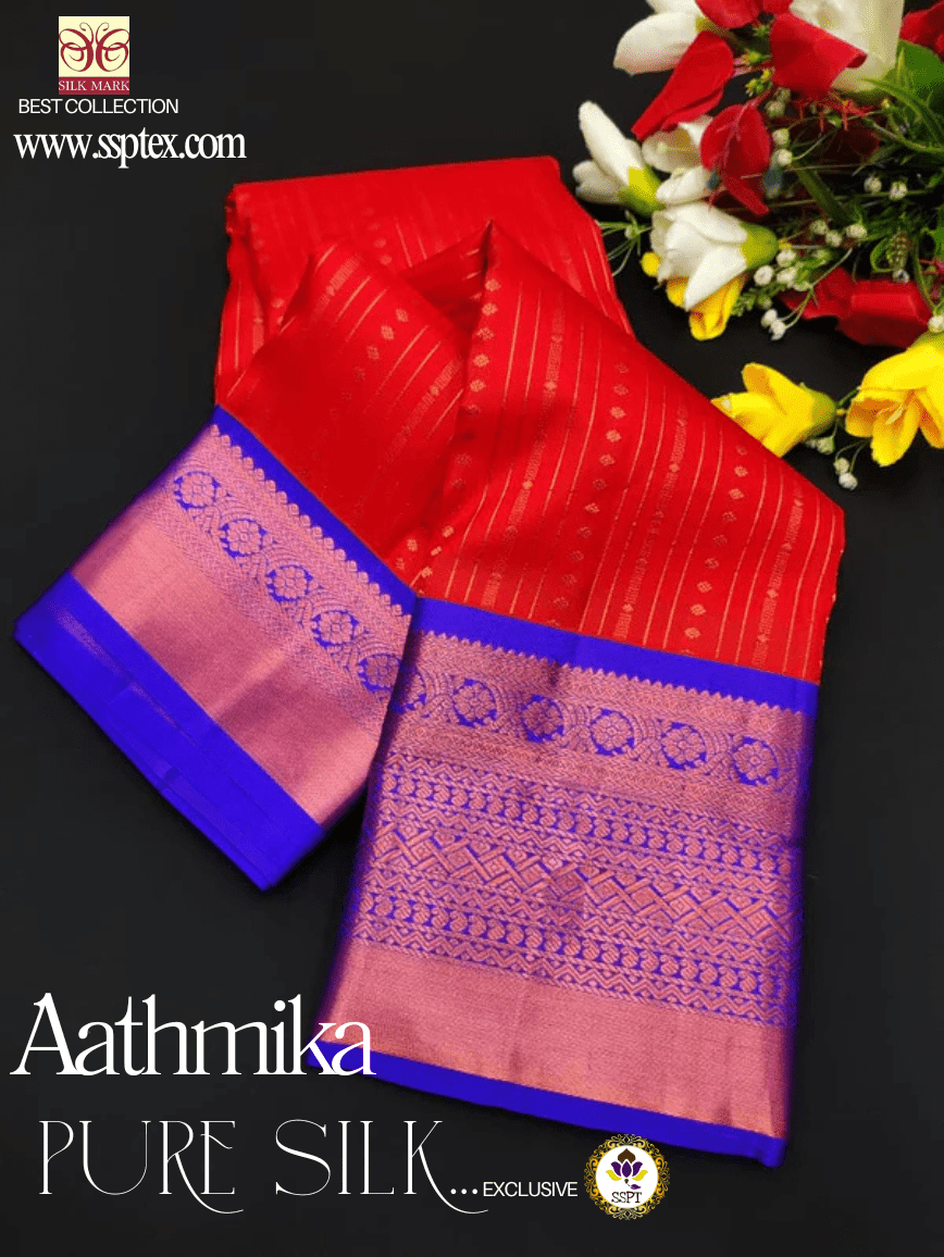 Aathmika Pure Pattu Silk E62 - Sri Sakthi Pugazh Tex E62 - Pure Silk