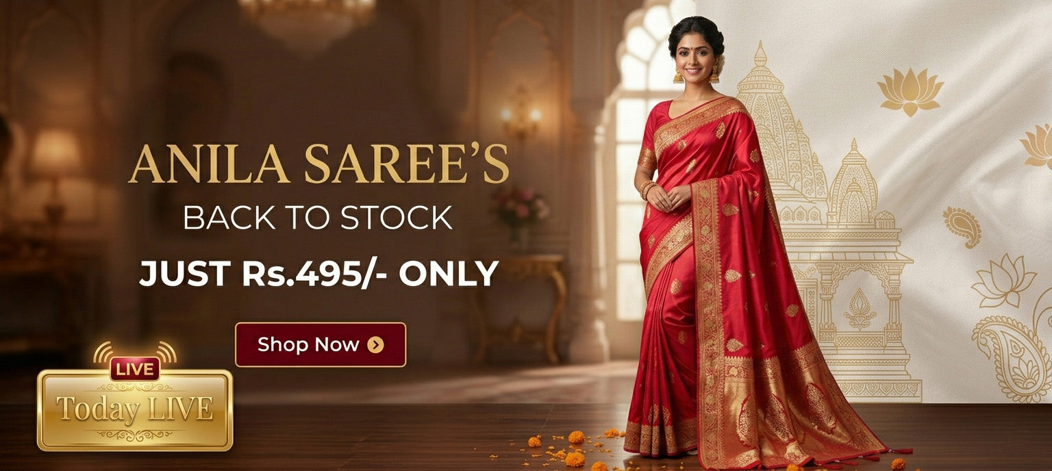 Anila Soft Silk Saree Collection featuring elegant traditional designs, rich colors, and premium fabric for weddings and festive occasions.