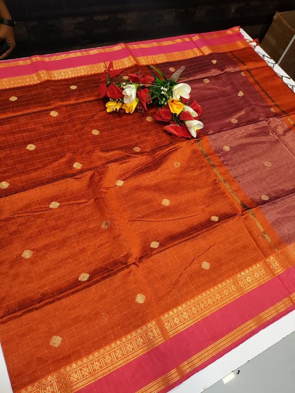 Banarasi  Fancy Checked Saree FV18