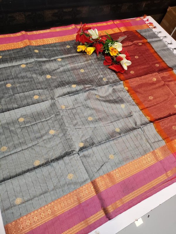 Banarasi  Fancy Checked Saree FV21