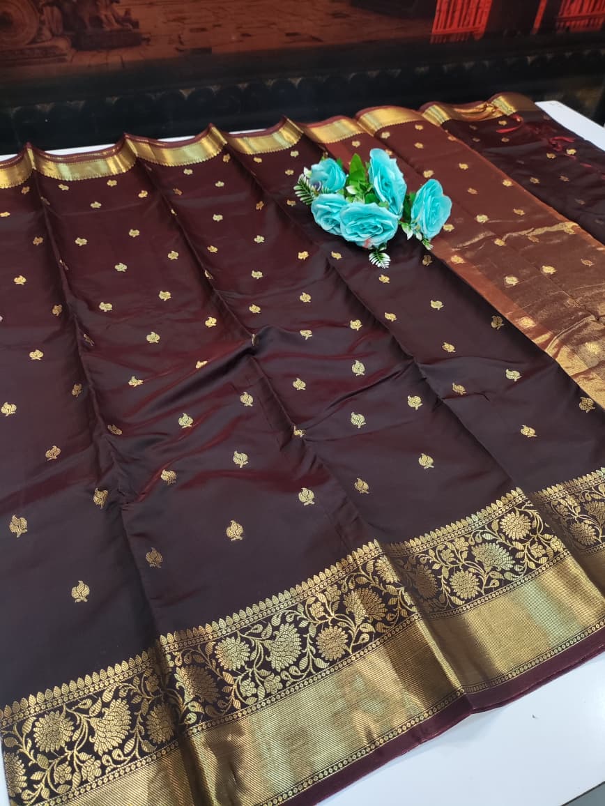 Banarasi Rust Brown Saree FV04 - Sri Sakthi Pugazh Tex - Fancy