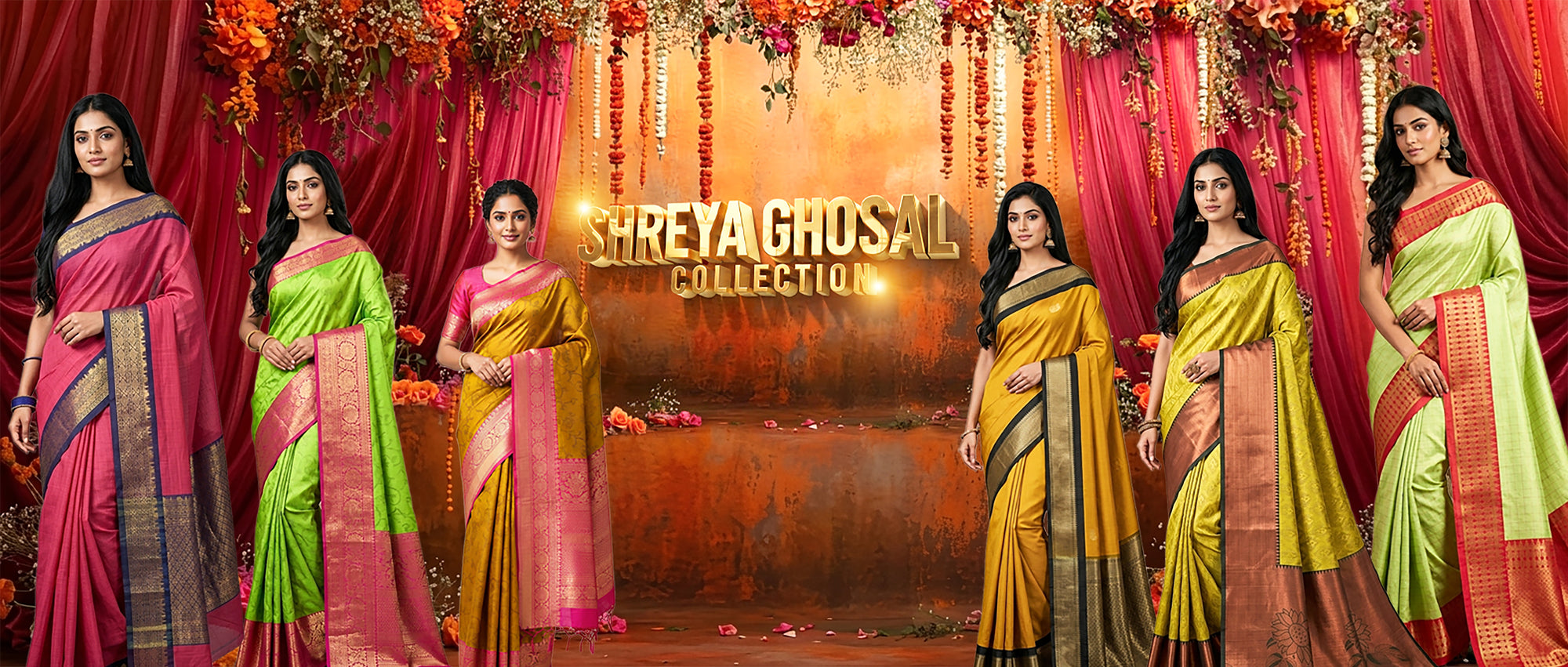 Shreya Ghosal Collection saree for women featuring elegant celebrity-inspired traditional designs in soft lightweight fabric suitable for weddings parties and festive occasions