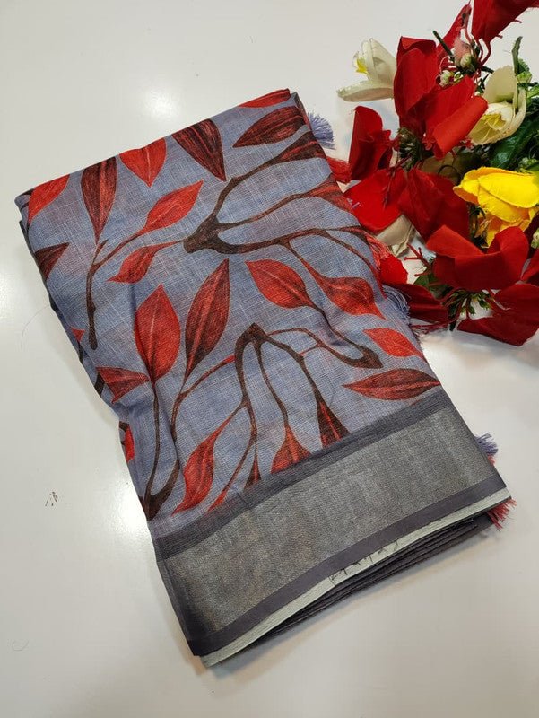 Bhiwandi Linen Saree for women in soft premium linen fabric with elegant traditional weaving suitable for office wear and festive occasions. Full Image View