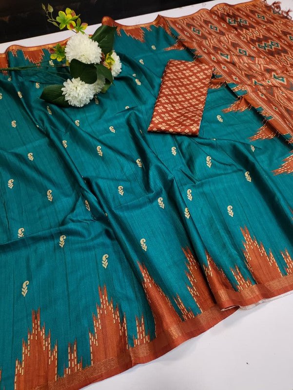 Binny Fancy Print Saree with Contrast Blouse for Wedding Wear