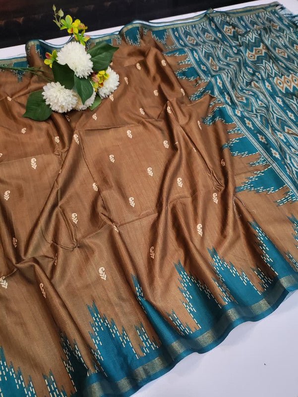 Binny Fancy Print Saree with Contrast Blouse for Wedding Wear