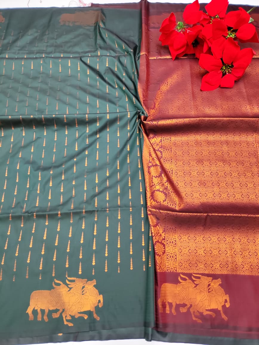 Black Fantacy Soft Silk Saree_B09