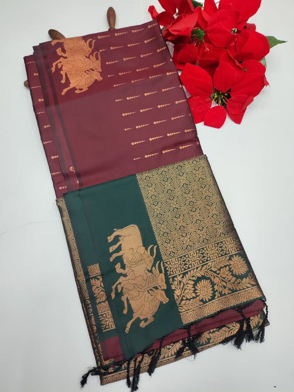 Black Fantacy Soft Silk Saree_B16
