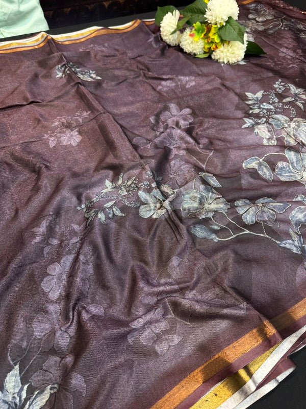Black Pearl Fancy Printed Saree for women with premium fancy fabric
