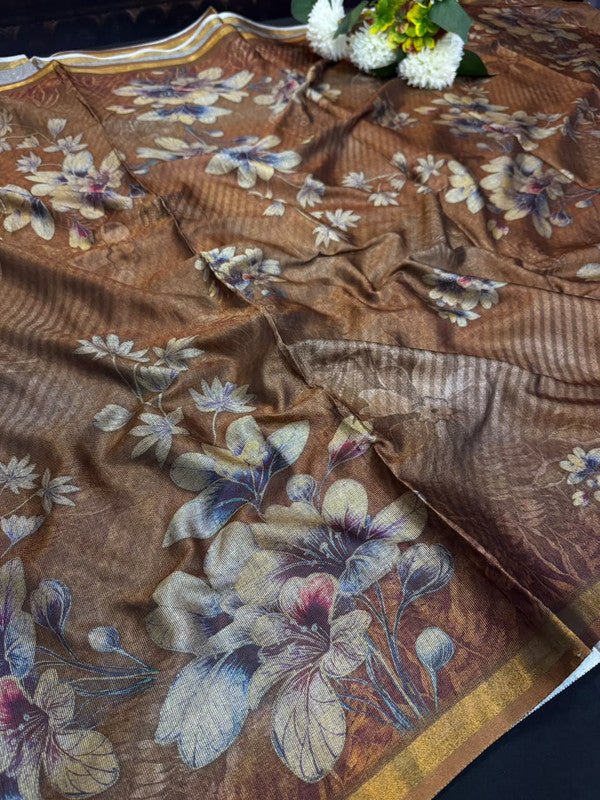 Black Pearl Fancy Printed Saree for women with premium fancy fabric