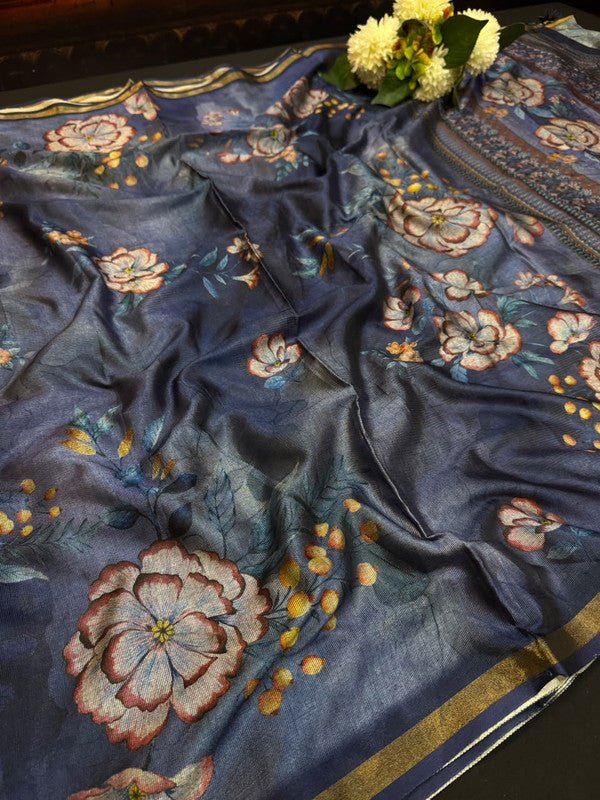 Black Pearl Fancy Printed Saree for women with premium fancy fabric