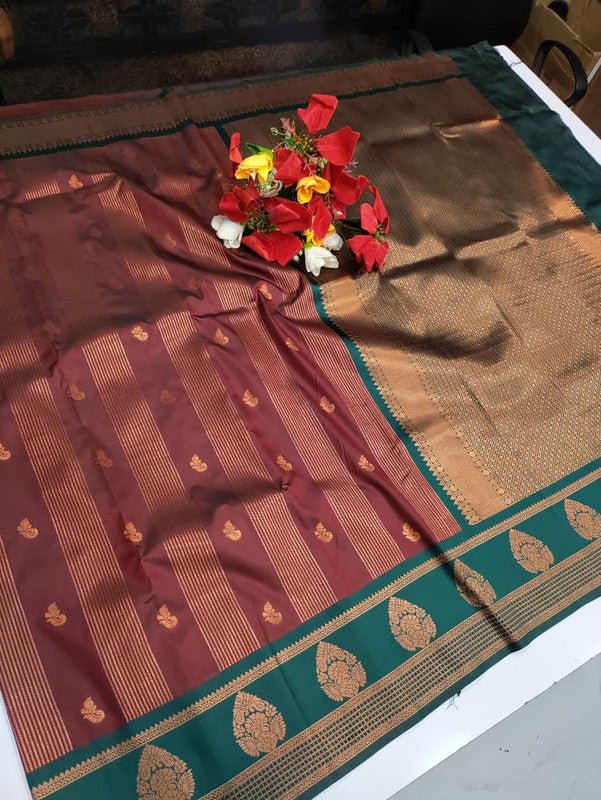 Chitra Soft Silk saree for women featuring elegant soft silk fabric with graceful traditional design suitable for weddings receptions and festive occasions, Full View 