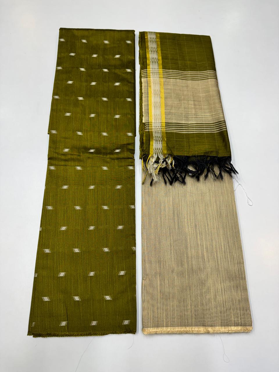 Chudithar Material in cotton fabric with elegant thread work for women