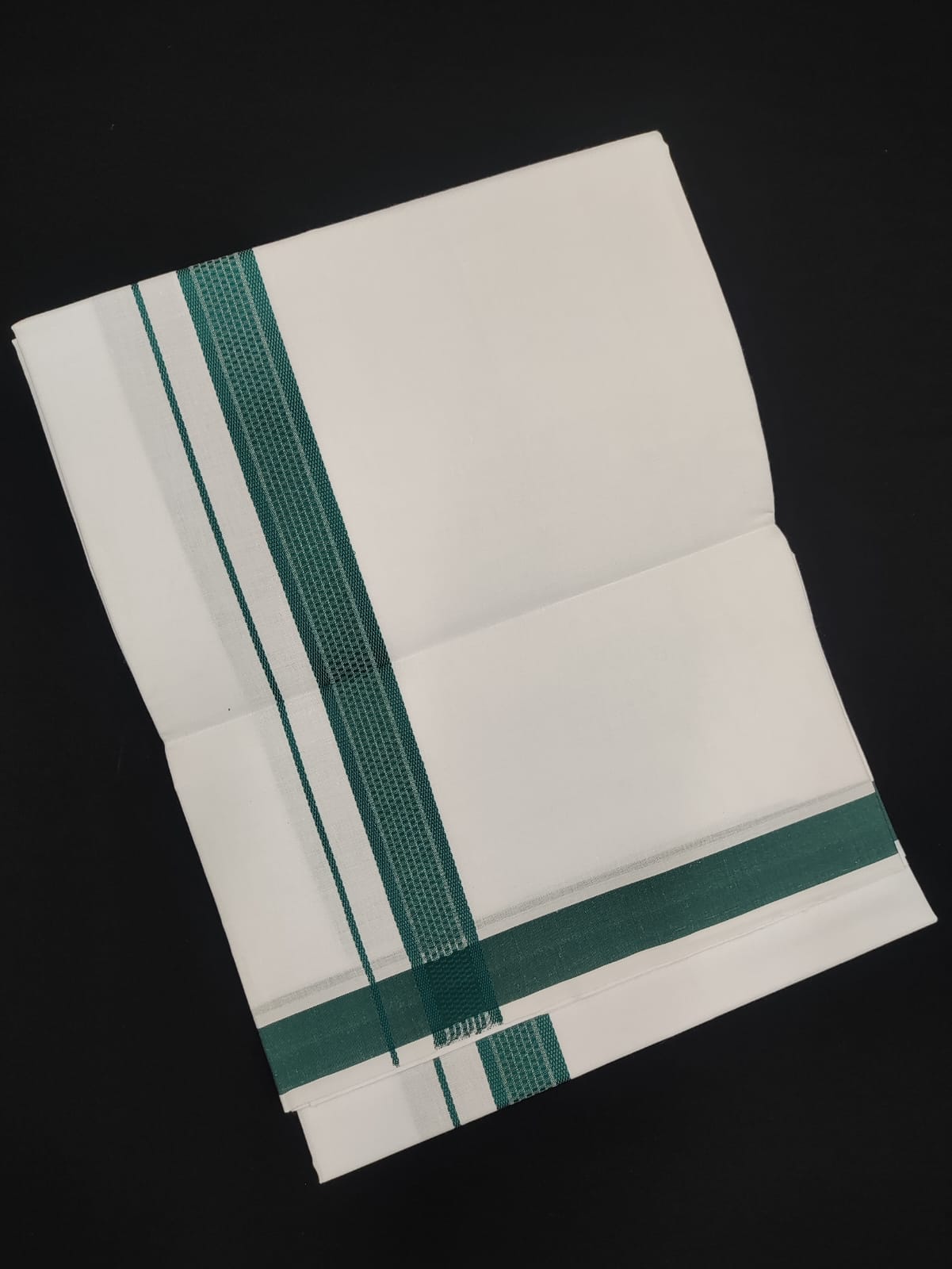 Cotton White Dhoti | Fancy Border | 2 Mtrs