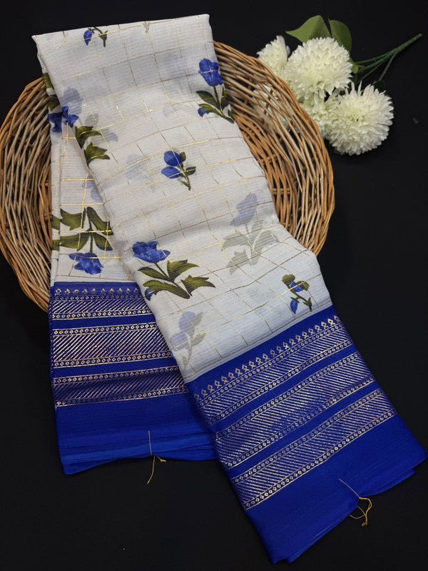 Deepika Foil Print Crepe Saree for Party Wear Women