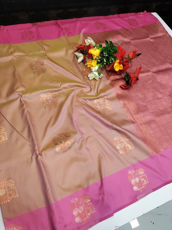 Dhaniya Soft Silk Collection saree with elegant traditional soft silk design for wedding and festive wear from Sri Sakthi Pugazh Tex Salem Tamil Nadu