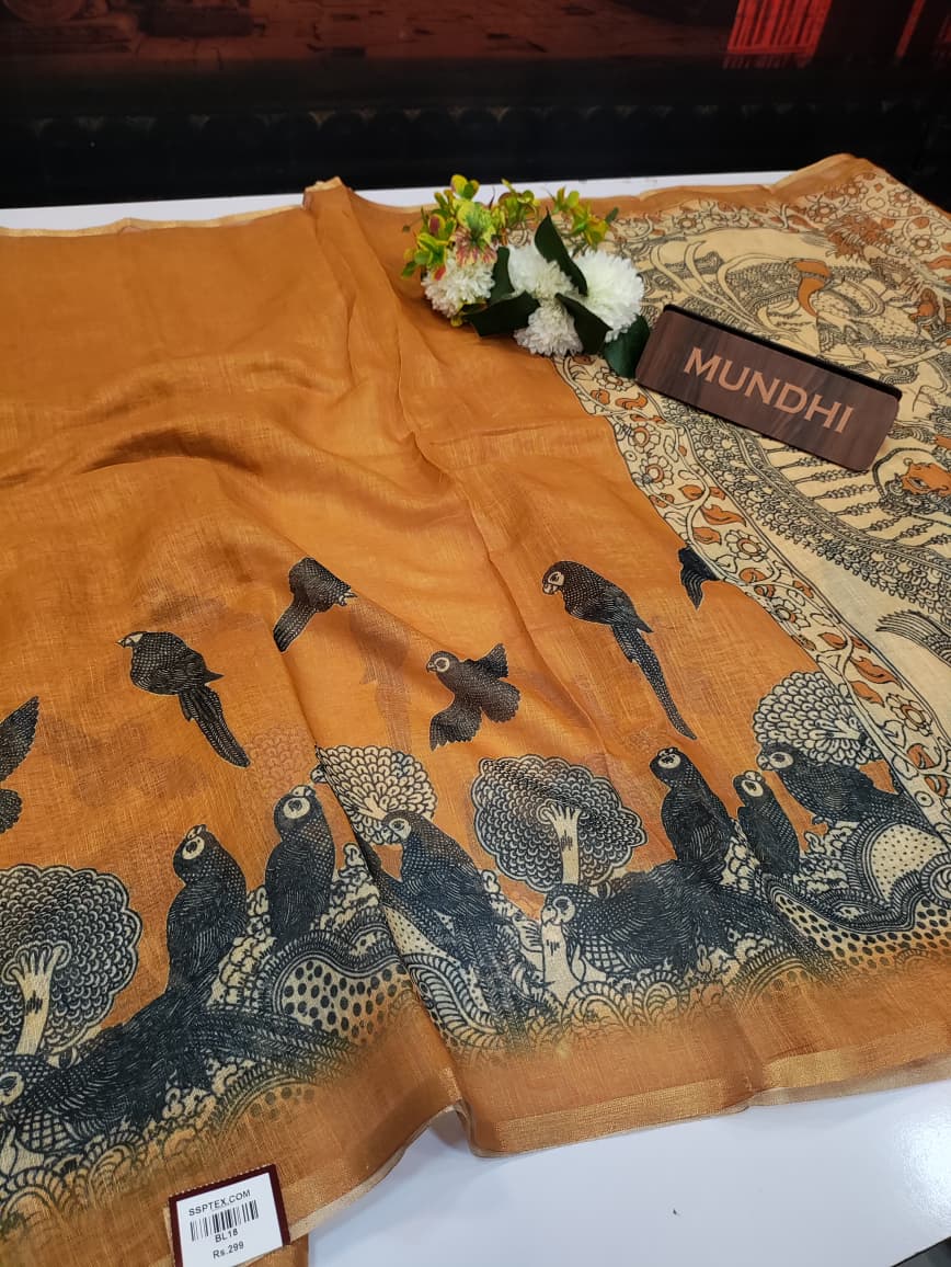 Fancy Linen Saree|Elegant Party & Festival Wear Saree| BL18 - Sri Sakthi Pugazh Tex - Fancy Saree