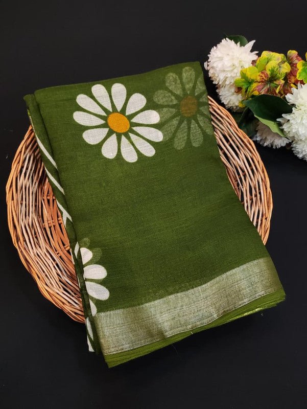 Flower Soft Linen Saree | Elegant Saree|Take 5 Saree Each saree Rs.199/ FL14 - Sri Sakthi Pugazh Tex - Soft Linen
