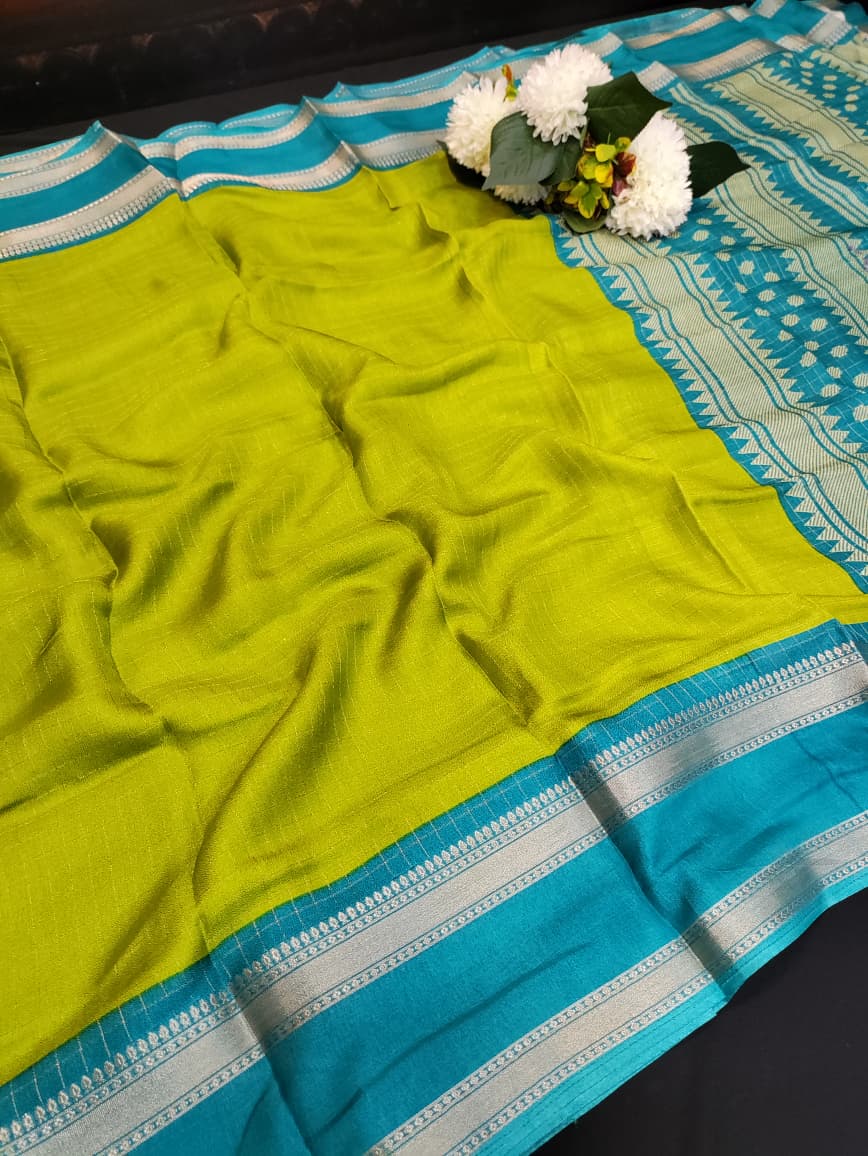 Garima Organza Checks Silk Saree for Party Wear