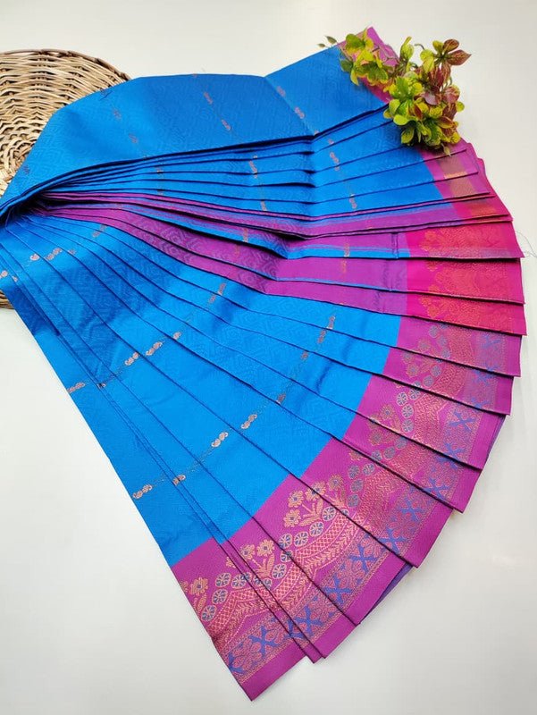 Honey Soft Silk Saree with elegant Zari work for wedding wear