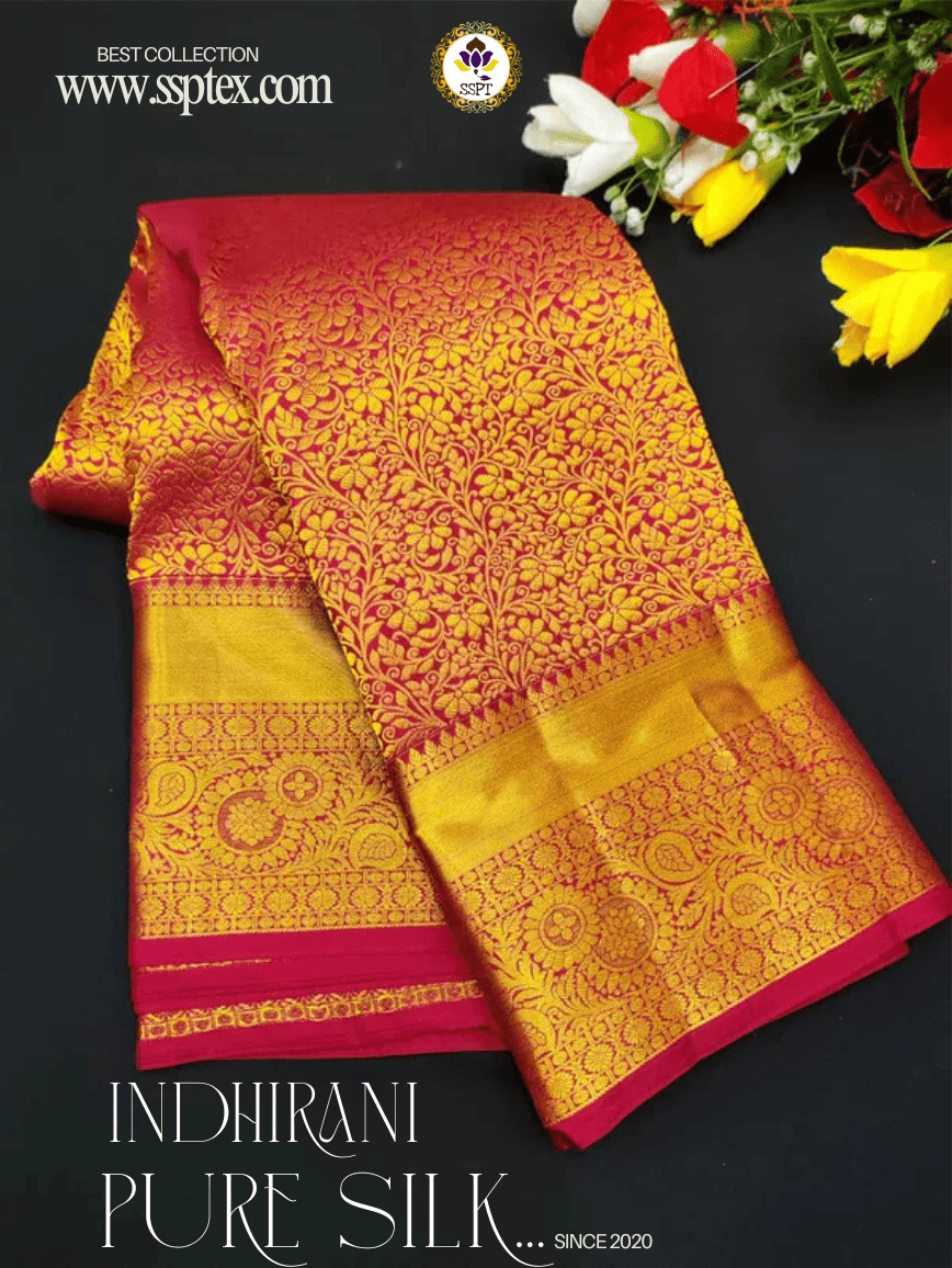 Indhirani Pure Pattu Silk E53 - Sri Sakthi Pugazh Tex E53 - Pure Silk