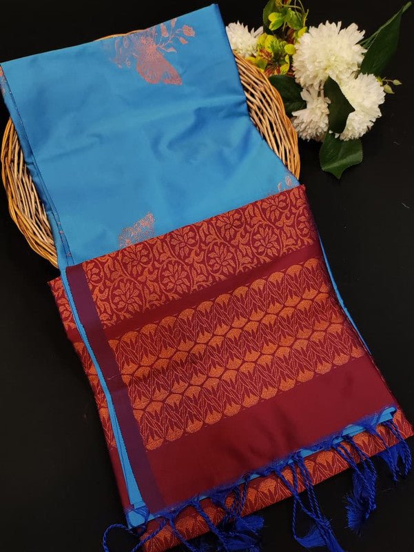Kural Soft Silk (Aadi Offer BT-5) Take 5 Each Saree Rs.399/- KR203 - Sri Sakthi Pugazh Tex - Soft Silk