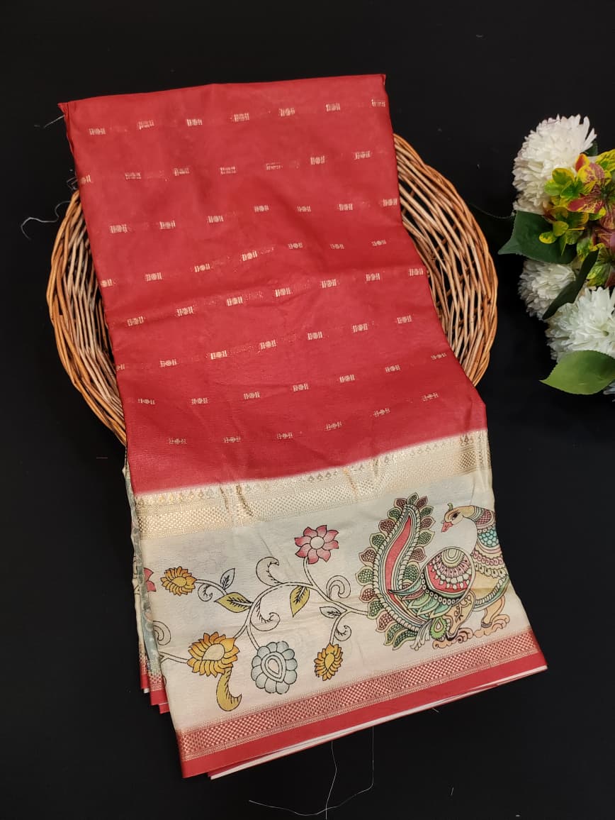 Lotus Fancy Saree in fancy fabric with zari and print design