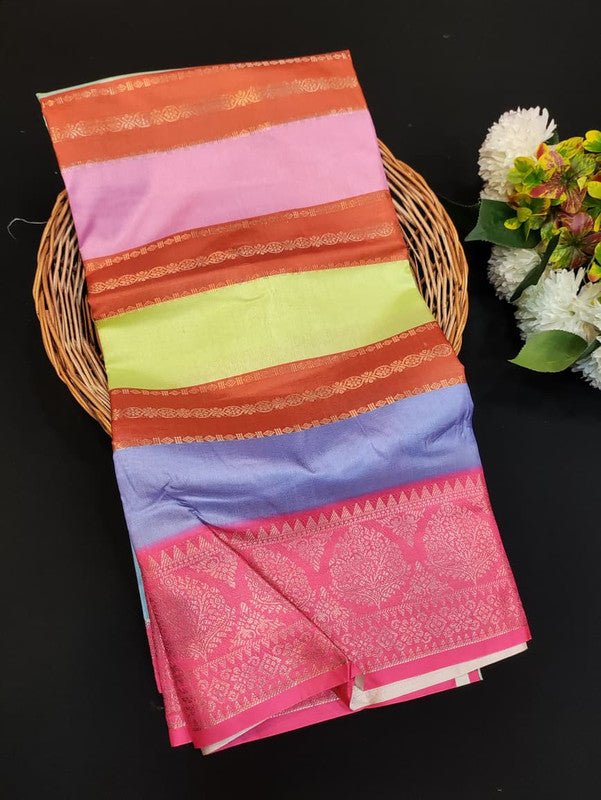Lotus Fancy Saree in fancy fabric with zari and print design