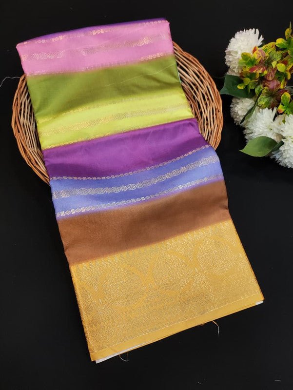 Lotus Fancy Saree in fancy fabric with zari and print design