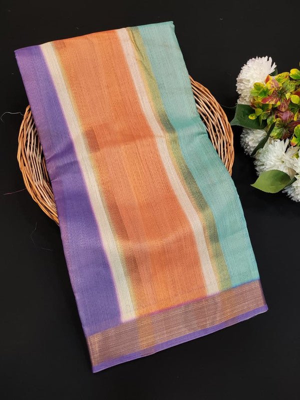 Lotus Fancy Saree in fancy fabric with zari and print design