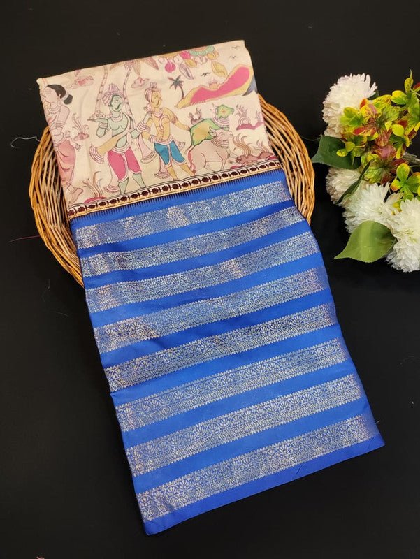 Lotus Fancy Saree in fancy fabric with zari and print design