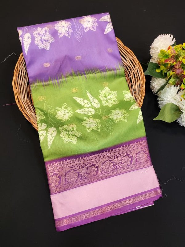Lotus Fancy Saree in fancy fabric with zari and print design