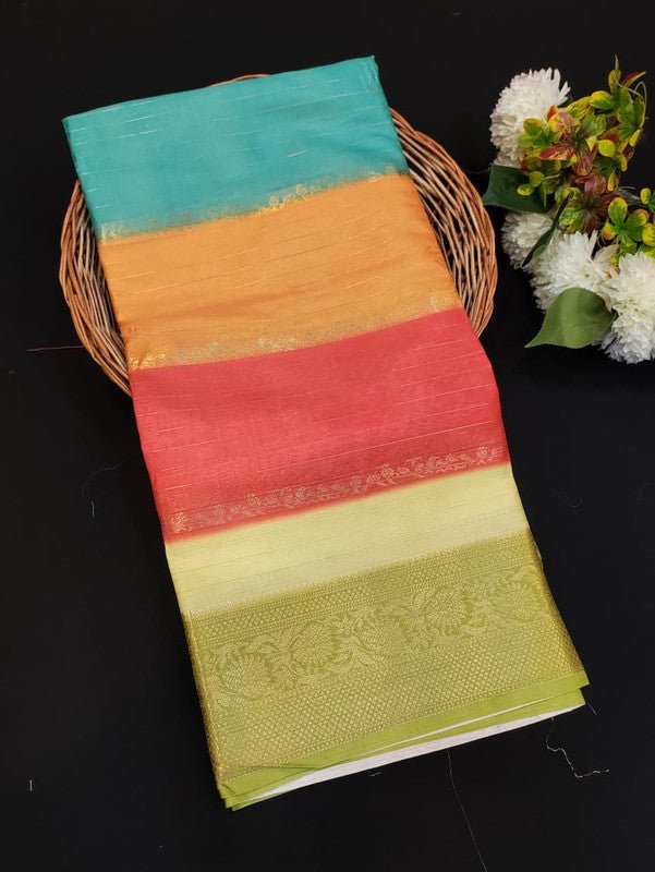 Lotus Fancy Saree in fancy fabric with zari and print design
