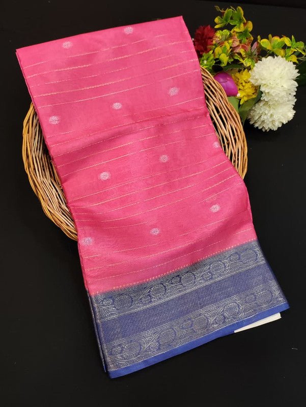 Lotus Fancy Saree in fancy fabric with zari and print design