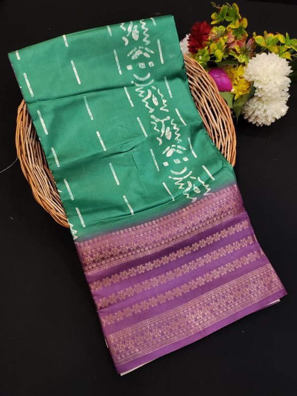 Lotus Fancy Saree in fancy fabric with zari and print design
