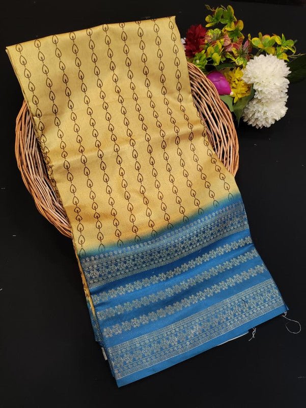 Lotus Fancy Saree in fancy fabric with zari and print design